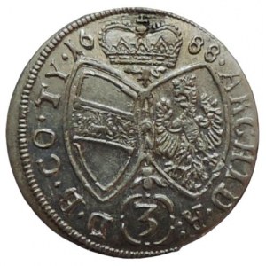 Leopold I. 1657-1705, 3 krejcar 1688 Hall