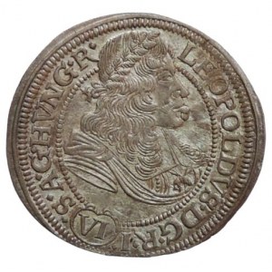 Leopold I. 1657-1705, VI krejcar 1674 NB/LM válcovaný