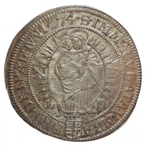 Leopold I. 1657-1705, VI krejcar 1674 NB/LM válcovaný