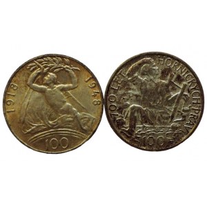 ČSR 1945-1992, 100 Kč 1948 30 let ČSR + 100 Kč 1949 Jihlavská horní práva