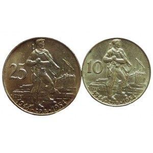 ČSR 1945-1992, 25Kč + 10Kč 1954 výročí SNP 2ks