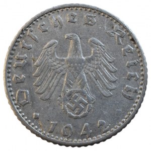 NĚMECKO III. ŘÍŠE, 50 pfennig 1942 E