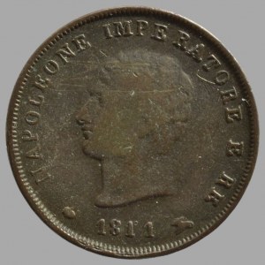 Itálie, Napoleon I. 1805-1814, 3 centesimi 1811 M