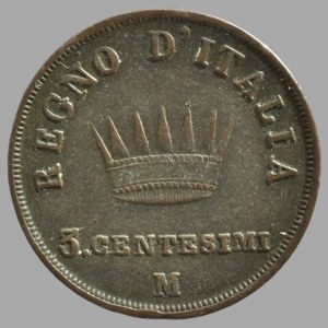 Itálie, Napoleon I. 1805-1814, 3 centesimi 1811 M