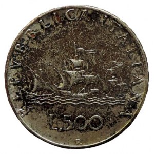 Itálie, AR 500 lira 1961 835/1000 11g