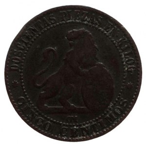 Španělsko, 5 centimes 1870