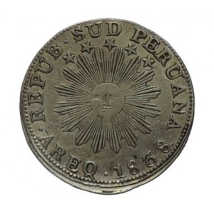 Peru, 2 real 1838 Ag nedor.