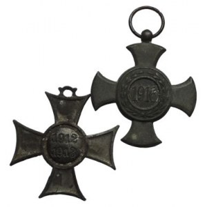 FALERISTIKA, pamětní (mobilizační) kříž 1912/1913 + železný záslužný kříž bez koruny 1916