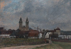 Johannes Hänsch (1875-1945), View of the Basilica in Krzeszów.