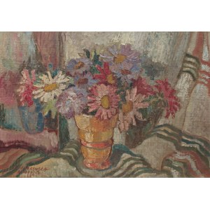 Irena Nowakowska-Acedanska (1906 Lviv - 1983 Gliwice), Asters in a vase, 1949