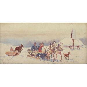 Adam Setkowicz (1875 Kraków - 1945 there), Winter sledding