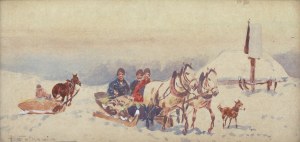 Adam Setkowicz (1875 Kraków - 1945 there), Winter sledding