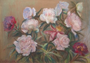 Leokadia Ostrowska (1875 Warszawa-1952 Kielce), Peonie, 1936