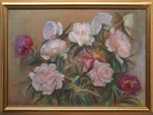 Leokadia Ostrowska (1875 Warszawa-1952 Kielce), Peonie, 1936