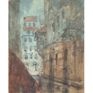 Tadeusz Cieślewski (1870 Warschau-1956 dort), Altstadt in Warschau, doppelseitiges Werk
