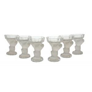 Komplet 6 pucharków, René Lalique, Francja, po 1926