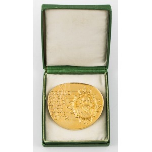 Medal, XI OGÓLNOPOLSKA WYSTAWA FILATELISTYCZNA, Szczecin 1971, Biały metal złocony, 57 x 58 mm