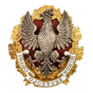 ODZNAKA ADWOKACKA, wz. 1924, Czterowarstwowa, tombak, srebrzony, złocony, emalia, 50 x 50 m