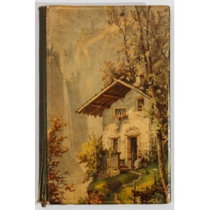 ALBUM ZE ZDJĘCIAMI RODZINY JANISZEWSKICH, 30 x 19 cm, na okładce reprodukcja: alpejski dom