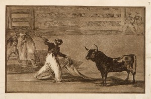 Francisco GOYA Y LUCIENTES, ORIGEN DE LOS ARPONES O BANDERILLAS(Pochodzenie sztuki wbijania harpunów, czyli banderilli), 1816