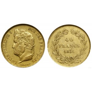 Francja, 40 franków, 1831 A, Paryż