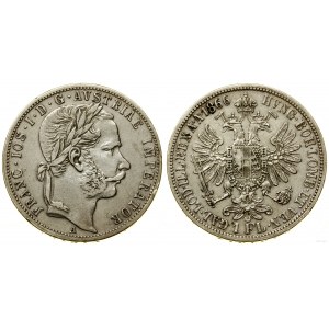 Austria, 1 floren, 1866 A, Wiedeń