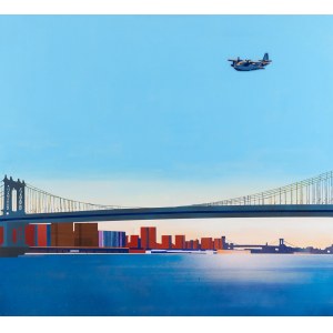 Małgorzata Sobińska (geb. 1985, Częstochowa), Flug über die Manhattan-Brücke, 2023