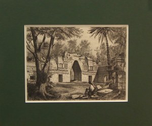 Carl Merkel(1817-1897),Brama w stylu arch.Puuc,Labna,Meksyk,1856