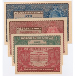 II RP, zestaw marek polskich 1919. Razem 4 sztuki (211)