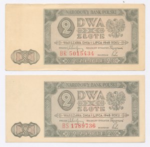 PRL, 2 gold 1948 BR and 2 gold 1948 BS. Total of 2 pcs. (213)