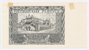 GG, Black print of the 50 zloty bill 1940 (215)