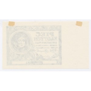 GG, Czarnodruk awersu banknotu 5 złotych 1940 (216)