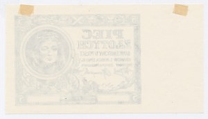 GG, Black print of obverse of 5 zloty bill 1940 (216)