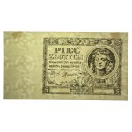 GG, Czarnodruk awersu banknotu 5 złotych 1940 (216)