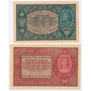 II RP, 10 mkp 1919 i 20 mkp 1919. Razem 2 szt. (606)