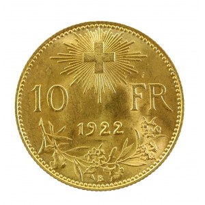 Szwajcaria, 10 franków 1922, Berno (822)