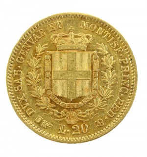 Italy, Sardinia, 20 lira 1852 F, Turin (823)