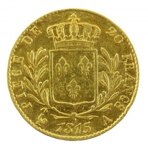 Francja, Ludwik XVIII, 20 franków 1815 A, Paryż (826)