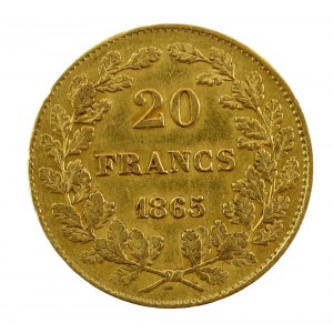 Belgia, Leopold I Koburg, 20 franków 1865 (828)