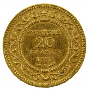 Tunezja, 20 franków 1892 (829)
