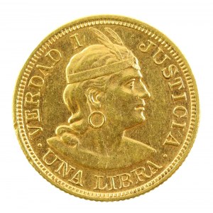 Peru, 1 libra, 1917, Lima (836)