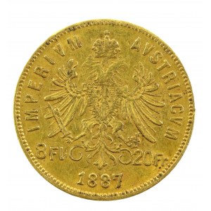 Austria, Franciszek Józef I, 8 Florenów = 20 franków 1887 (838)