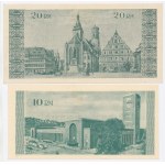 Niemcy, Stuttgart 1, 2, 5, 10, 20 Reichsmark 1945. Razem 5 szt. (528)