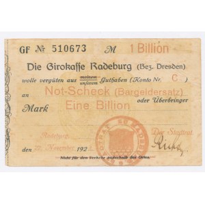 Niemcy, Radeburg, 1 Billion Marek 1923 (529)