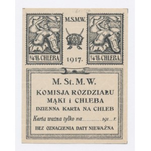 Warszawa, kartka żywnościowa na chleb, Karta dzienna 1917 (715)