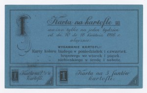 Warsaw, card for potatoes 1916 (737)