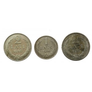 Łotwa, zestaw 1 łat 1924, 2 łaty 1925 i 1926. Razem 3 szt. (131)