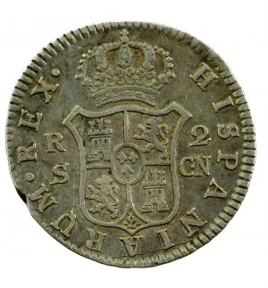 Spain, Charles IV, 2 reals 1808 S, Seville (145)