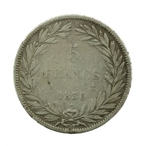 Francja, Ludwik Filip I, 5 franków 1830 A, Paryż (148)