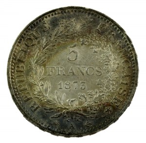 France, Third Republic, 5 francs 1873 A, Paris (150)